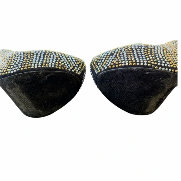 Breckelle’s Woman’s Black Studded Platform Pumps Crystal Stilettos Size 7 1/2 - Picture 3 of 10